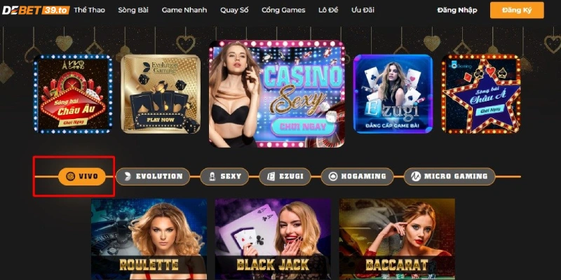 Cổng Vivo tại sảnh Casino online Debet